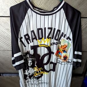 Silk oversize shirt (baseball style)